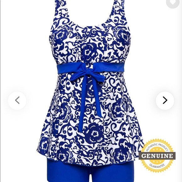 Wantdo One Piece Floral Bathing Suit Top Sz 16 padded bra NWT - Picture 9 of 10